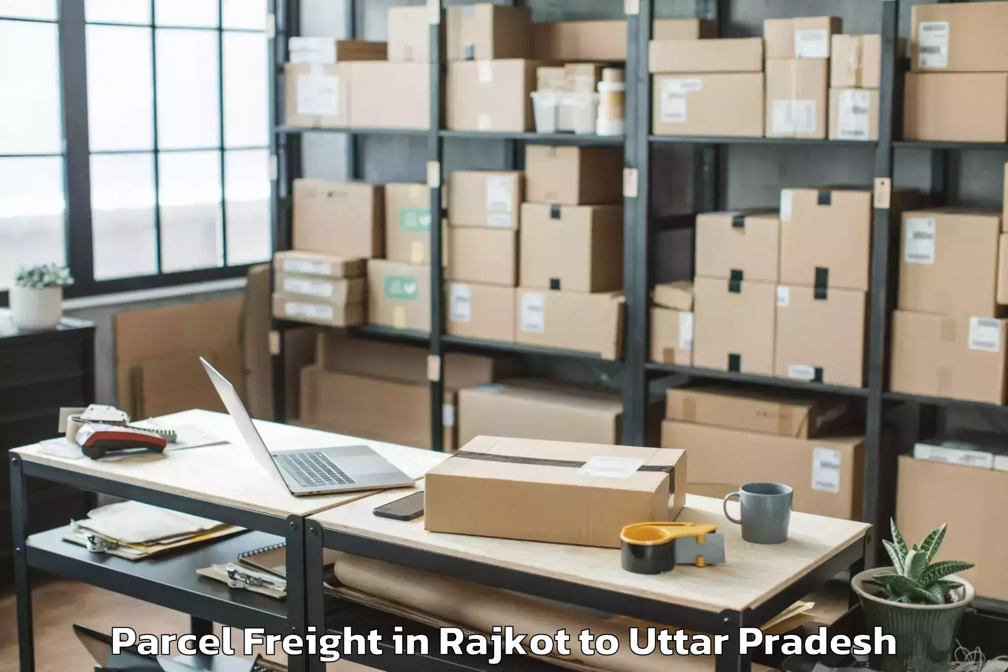 Hassle-Free Rajkot to Jhinjhak Parcel Freight